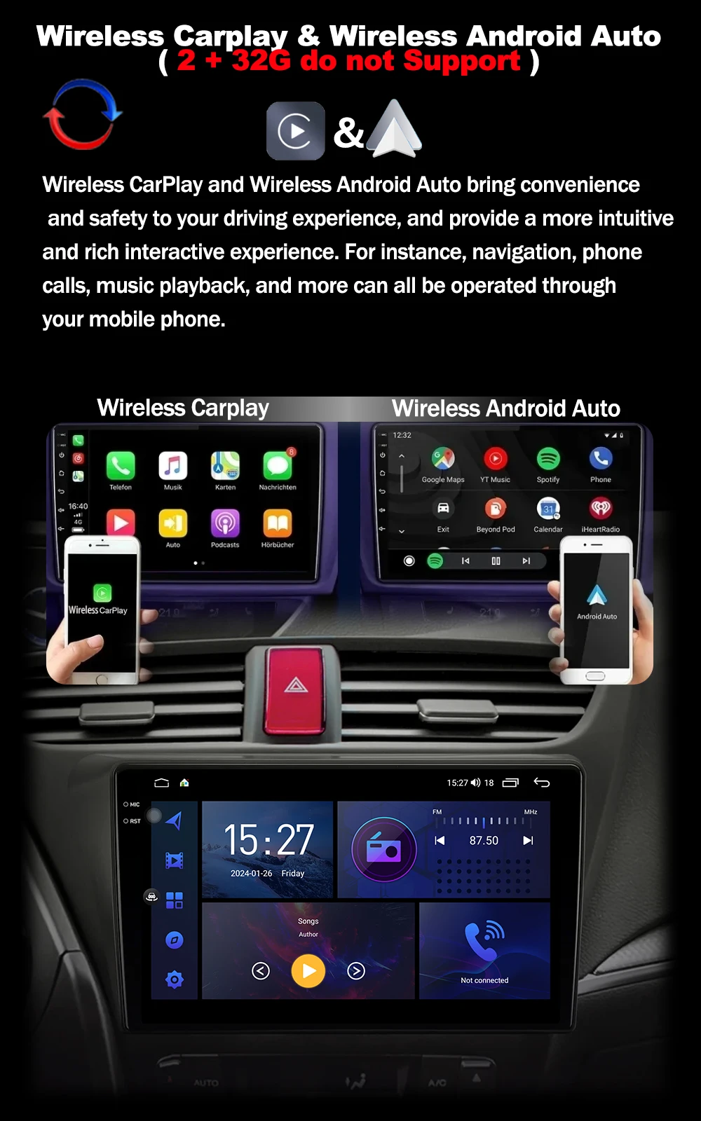 Car radio Android 14 Navigation GPS For Toyota VIOS Yaris 2013 - 2017 Car Radio Player Wireless Android Auto Intelligent System Car radio Android 14 Navigation GPS For Toyota VIOS Yaris 2013 - 2017 Car Radio Player Wireless Android Auto Intelligent System