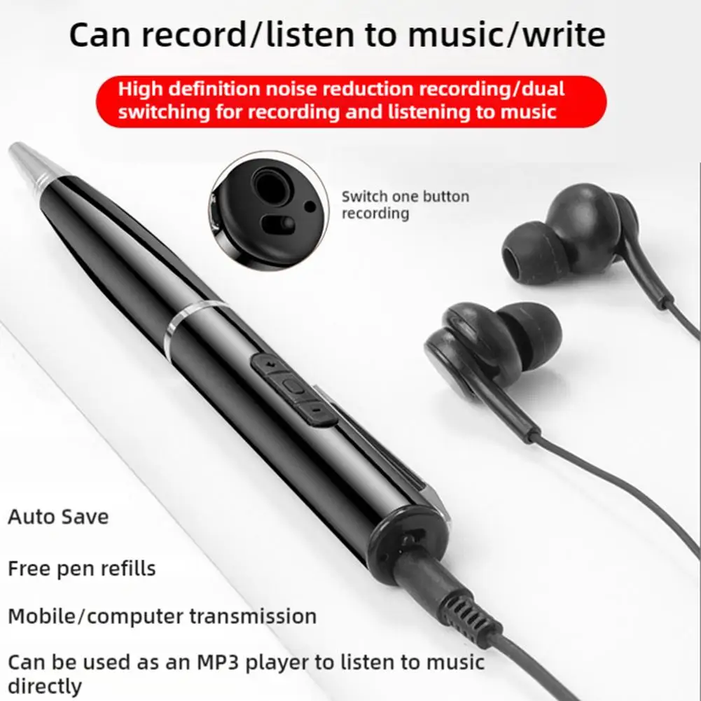Voice Controlled Digital Pen Recorder With 360° Sound Audio Recording For Meetings And Dictation Voice Recorder 1pcs V3t4