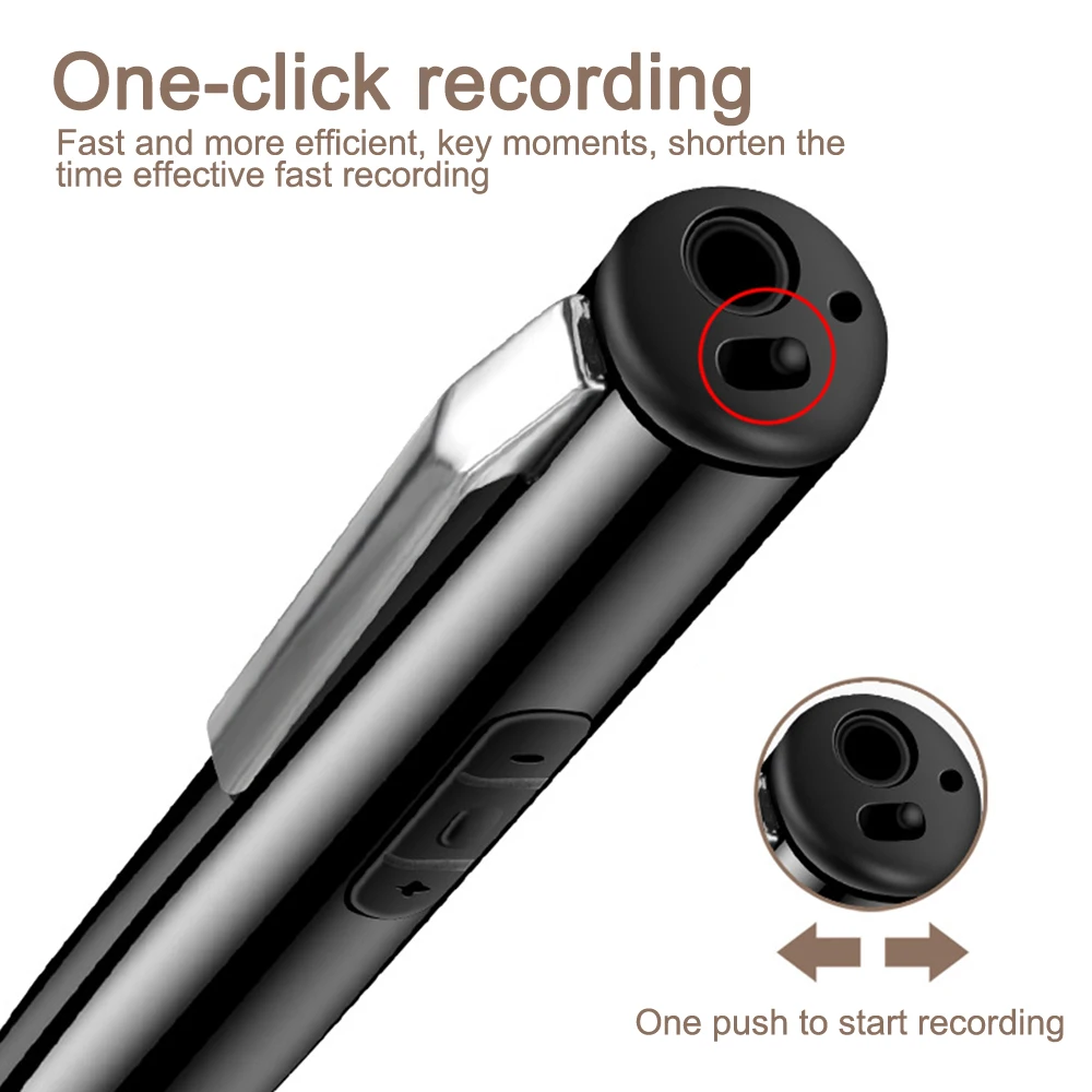 Professional Recording Pen Portable Voice Recorder WAV192Kpbs Rechargeable Sound Dictaphone