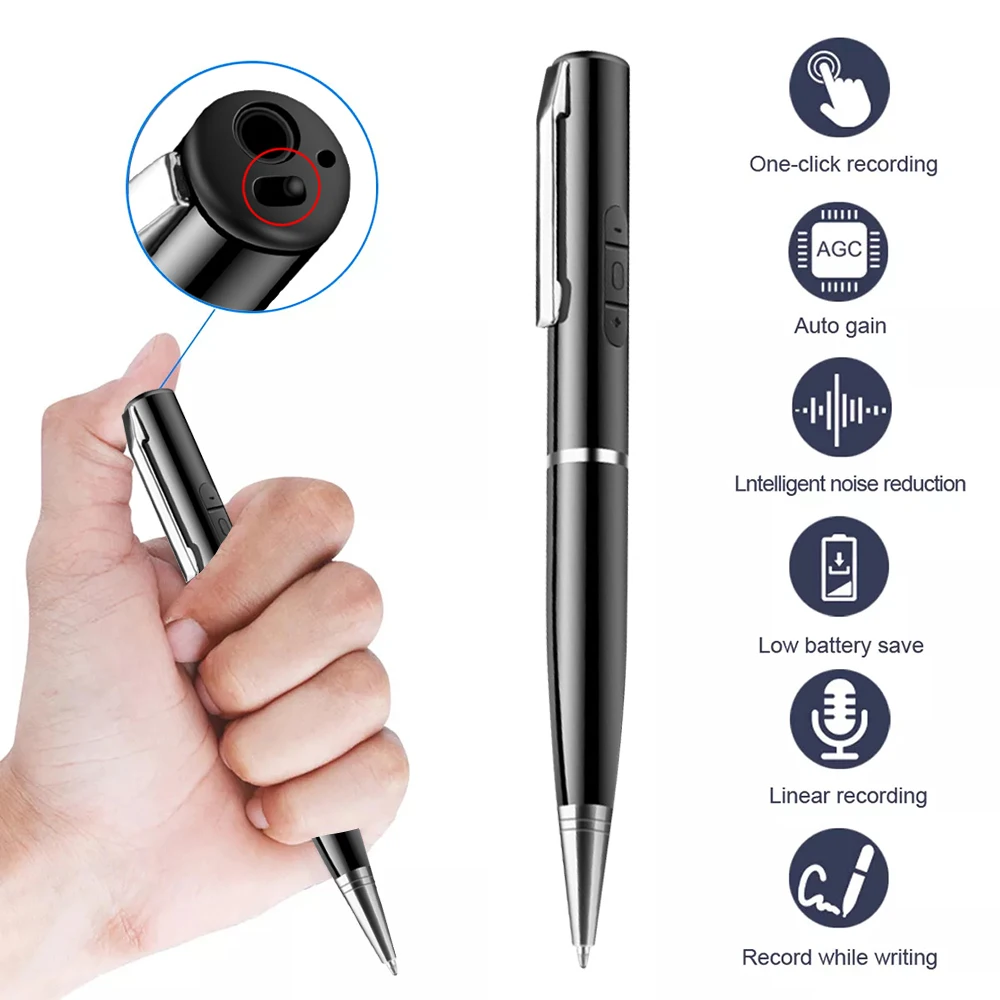 Professional Recording Pen Portable Voice Recorder WAV192Kpbs Rechargeable Sound Dictaphone