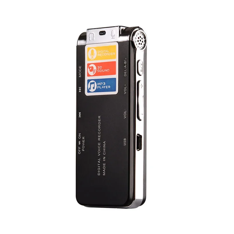 Multifunctional Rechargeable 8GB 650HR Digital Audio Voice Recorder Dictaphone MP3 Player