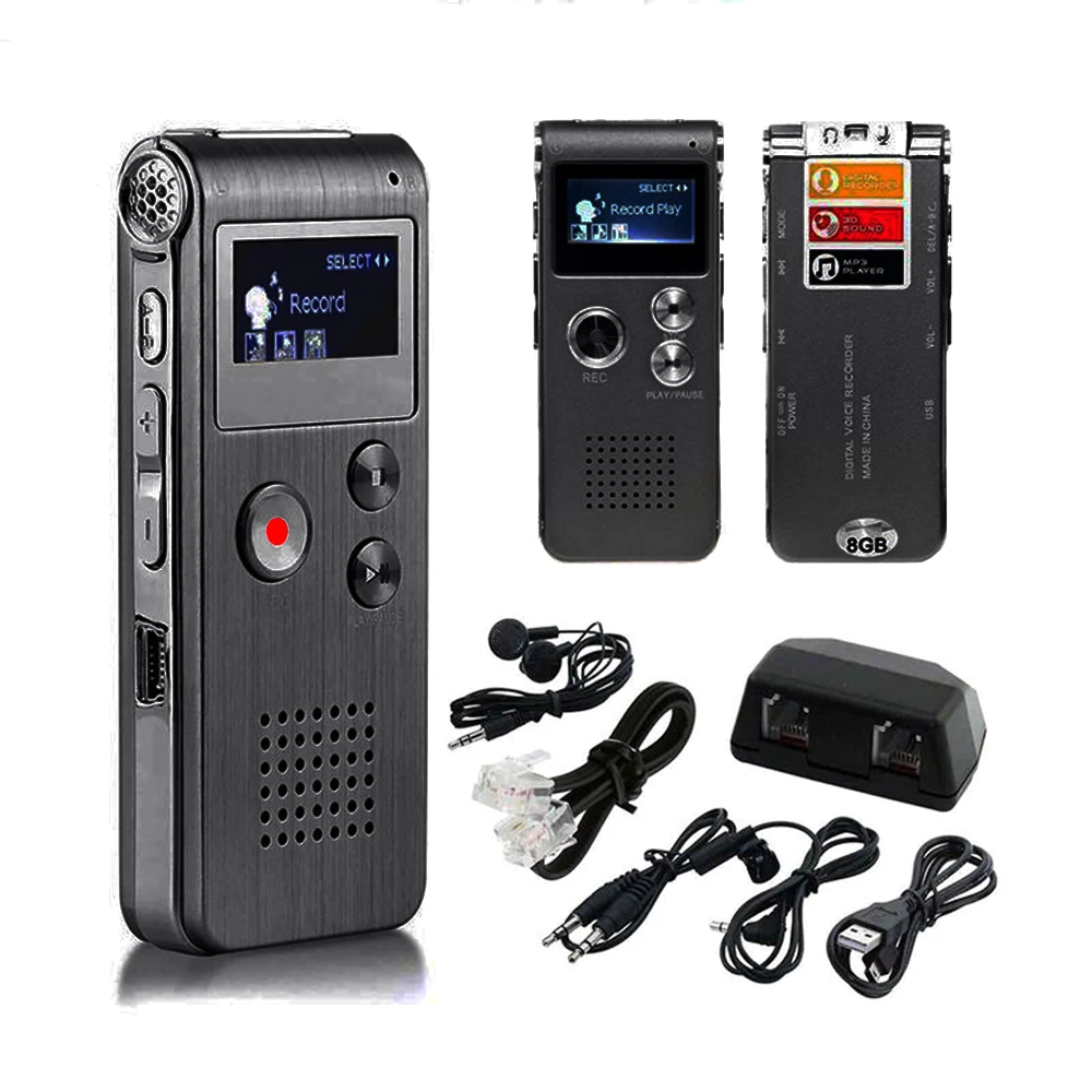 Portable Mini Voice Recorder Digital Sound Recorder Built-In 8/16/32G Phone Recorder 3D Stereo WAV MP3 Player With Microphone