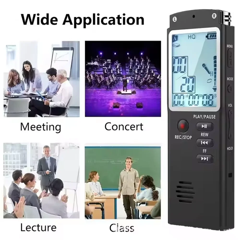 8GB Voice Recorder USB Professional 96h Dictaphone Noise Reduction Digital Audio Voice Recording with WAV,MP3 Player