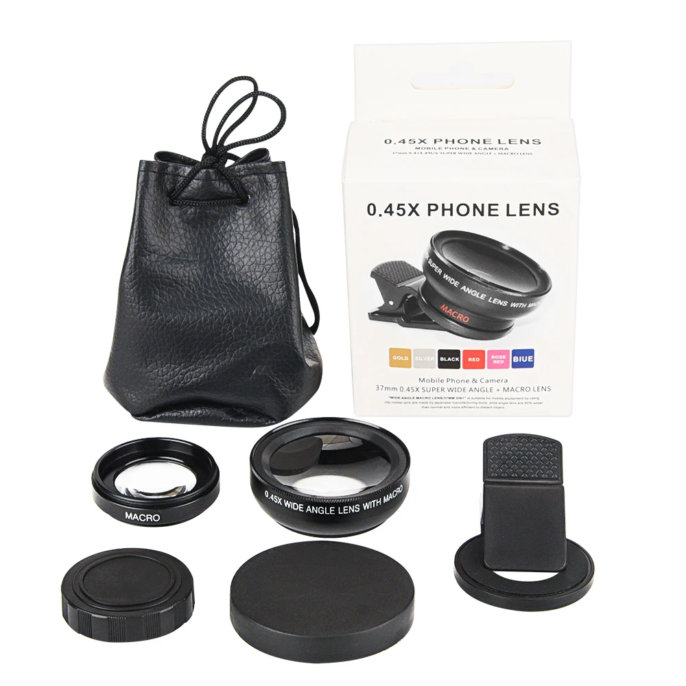 USLION 2 IN 1 Lens Universal Clip 37mm Mobile Phone Lens 0.45x 49uv Super Wide-Angle Macro HD Professional For All Smartphones USLION 2 IN 1 Lens Universal Clip 37mm Mobile Phone Lens 0.45x 49uv Super Wide-Angle Macro HD Professional For All Smartphones