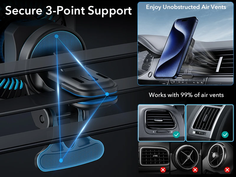 ESR for MagSafe Car Mount Charger with CryoBoost Dashboard Car Phone Holder Phone Cooling Charging for iPhone 16/15/14/13/12 ESR for MagSafe Car Mount Charger with CryoBoost Dashboard Car Phone Holder Phone Cooling Charging for iPhone 16/15/14/13/12