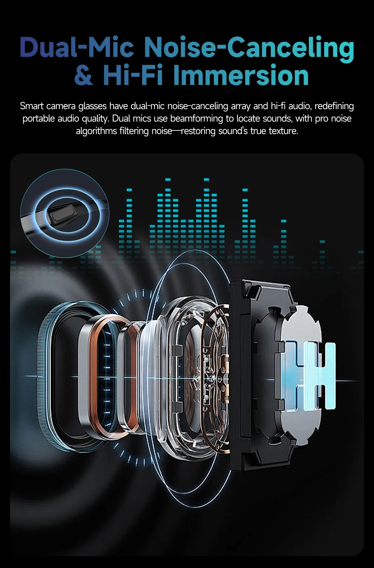 2025 New 800W Camera Glasses Bluetooth Smart Glasses with Camera Voice Call Music Smart Sunglasses Video Sound Record AI Glasses