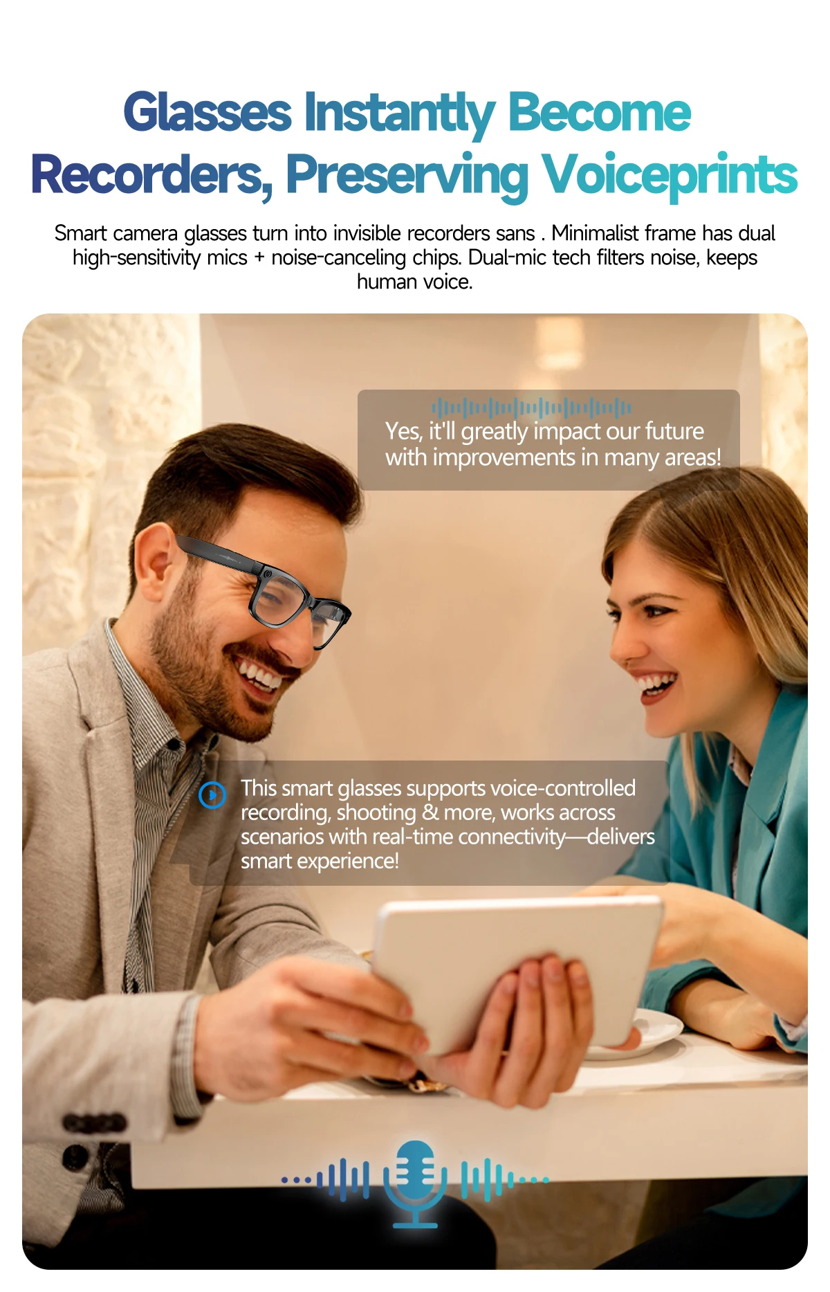 2025 New 800W Camera Glasses Bluetooth Smart Glasses with Camera Voice Call Music Smart Sunglasses Video Sound Record AI Glasses