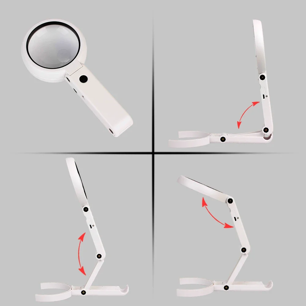 11x Magnification Magnifying Glass Hand-held 8 LED Light Jewelry Magnifying Glass Multi-purpose Portable Design