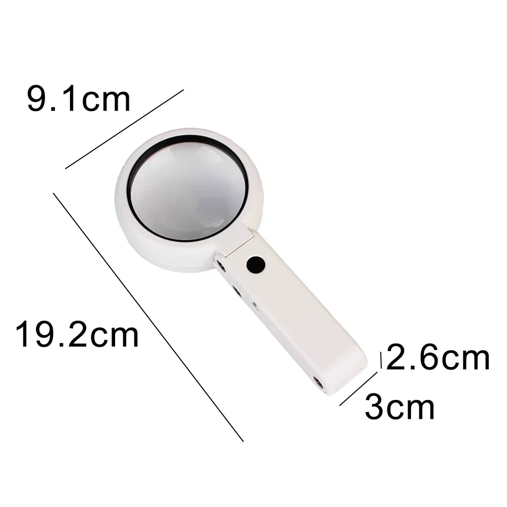 11x Magnification Magnifying Glass Hand-held 8 LED Light Jewelry Magnifying Glass Multi-purpose Portable Design