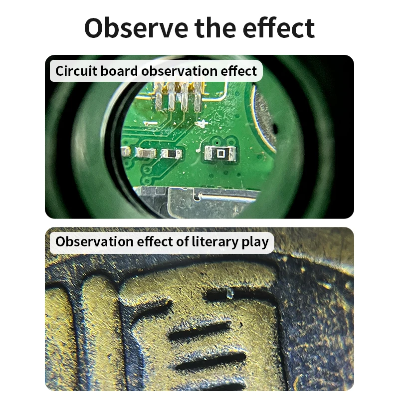 LUXIANZI Magnifying Glass 50X Zoom Microscope With LED UV Light Mobile Phone Clip Focusing Adjusted Pocket Universal Magnifier