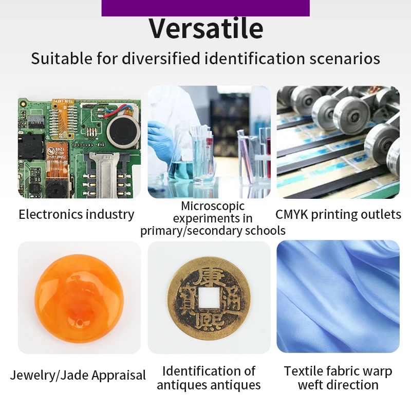 LUXIANZI Magnifying Glass 50X Zoom Microscope With LED UV Light Mobile Phone Clip Focusing Adjusted Pocket Universal Magnifier