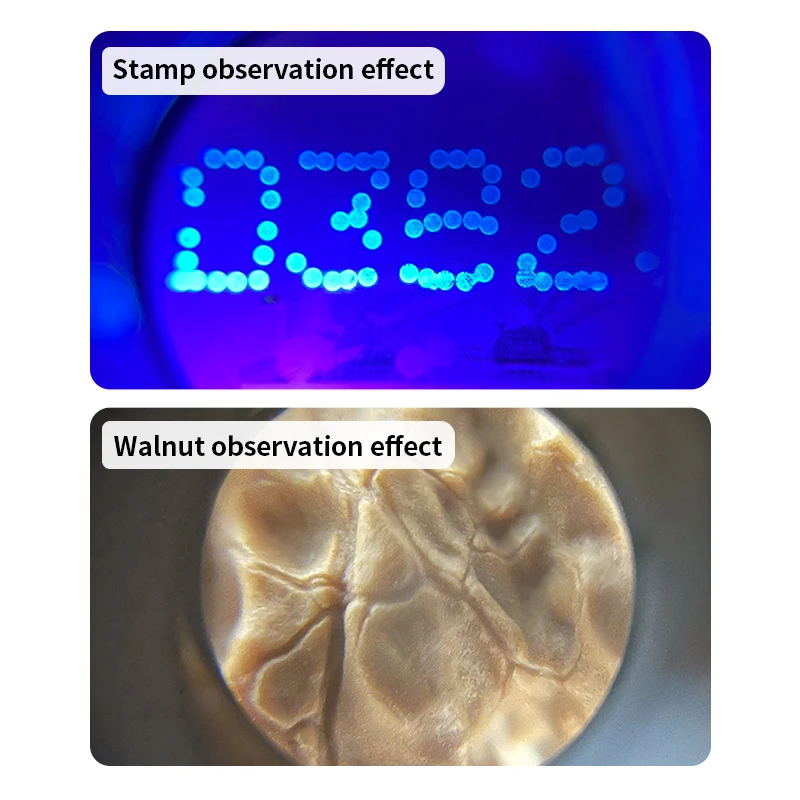 LUXIANZI Magnifying Glass 50X Zoom Microscope With LED UV Light Mobile Phone Clip Focusing Adjusted Pocket Universal Magnifier