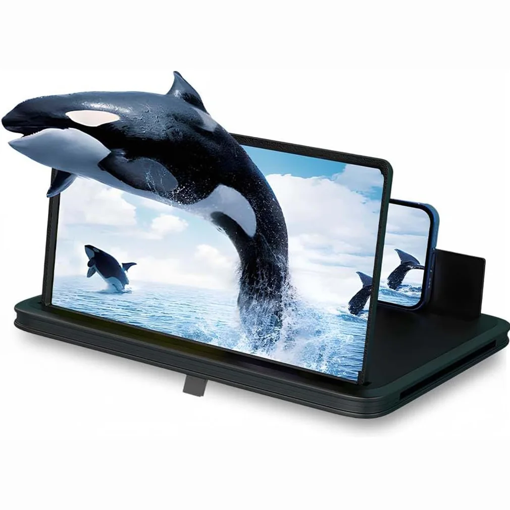 Portable Big Screen Phone Magnifier, HD Screen Expander Foldable Phone Stand with Movie Screen Amplifier for Travel,Elderly