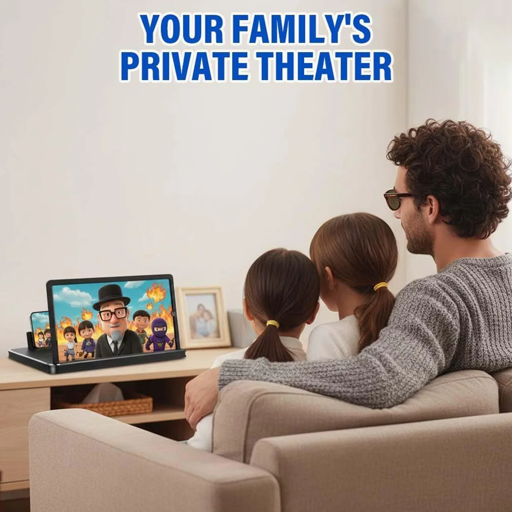 Portable Big Screen Phone Magnifier, HD Screen Expander Foldable Phone Stand with Movie Screen Amplifier for Travel,Elderly