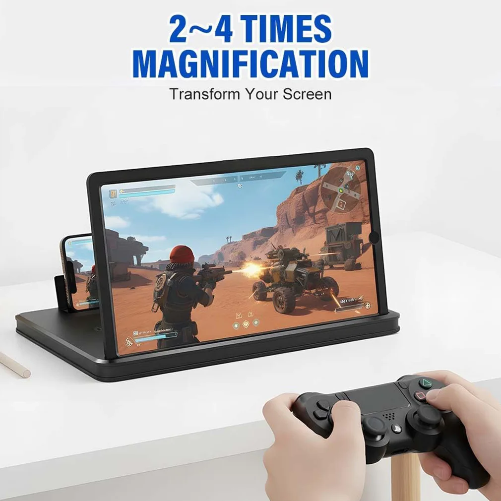 Portable Big Screen Phone Magnifier, HD Screen Expander Foldable Phone Stand with Movie Screen Amplifier for Travel,Elderly