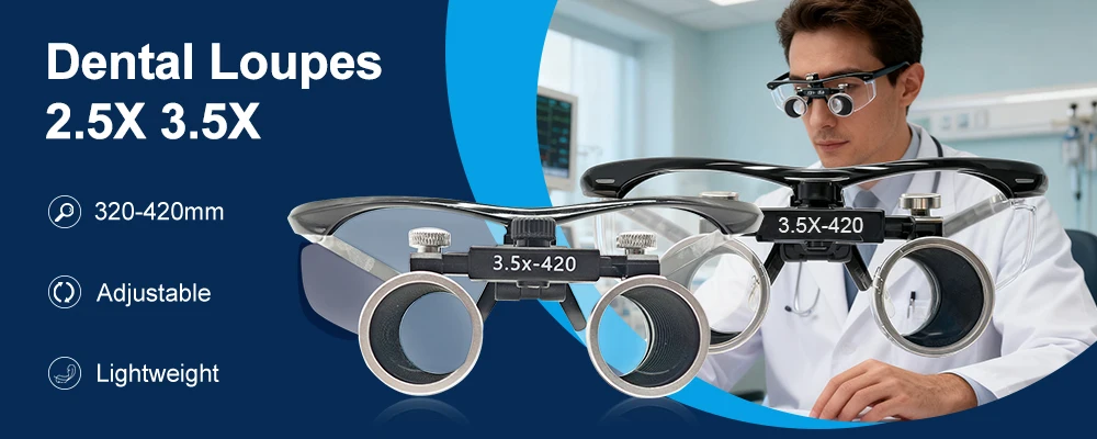 2.5X 3.5X Magnification Dental Loupes Metal Frame Medical Magnifier Dentist Glass Surgical Magnifying Glasses