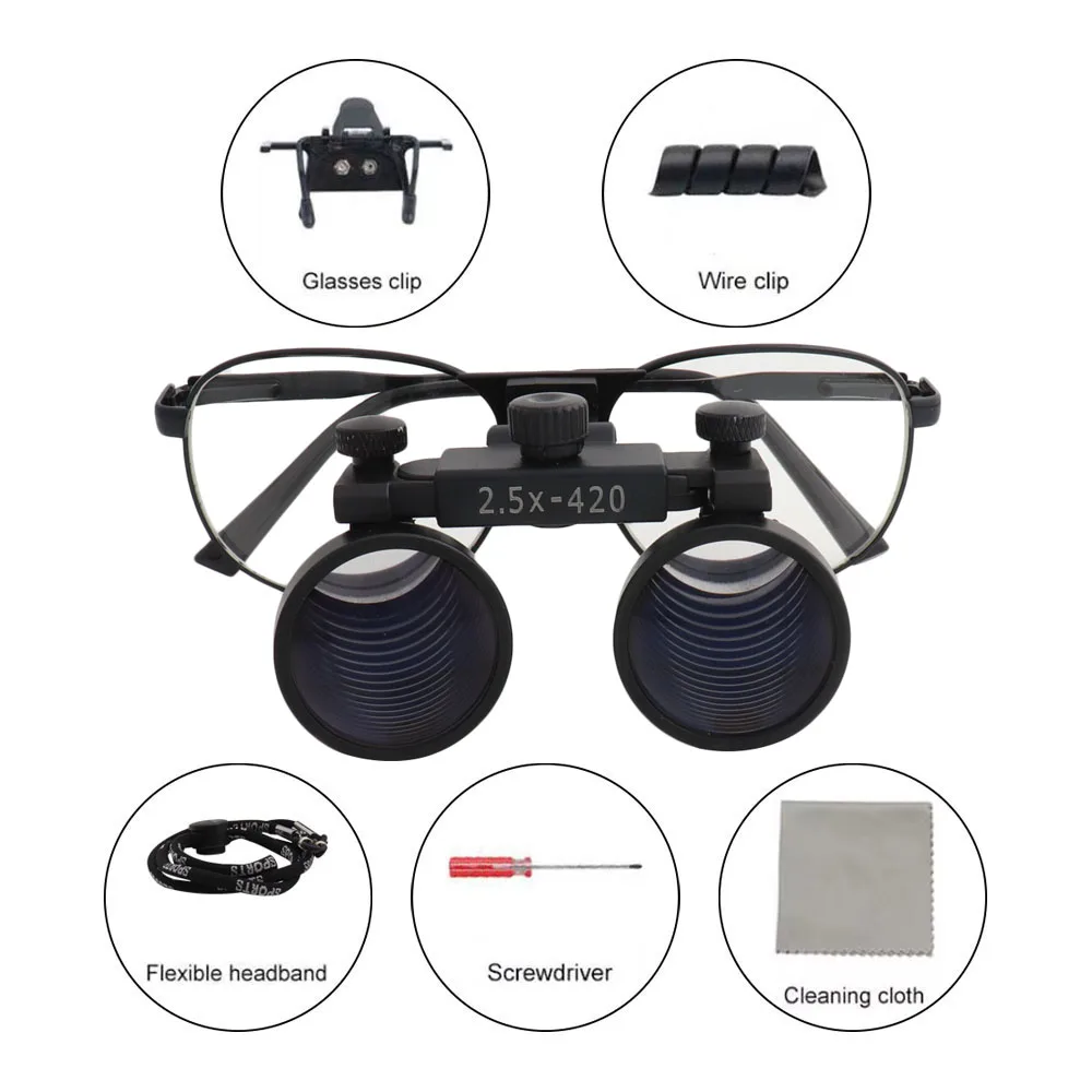 2.5X 3.5X Magnification Dental Loupes Metal Frame Medical Magnifier Dentist Glass Surgical Magnifying Glasses