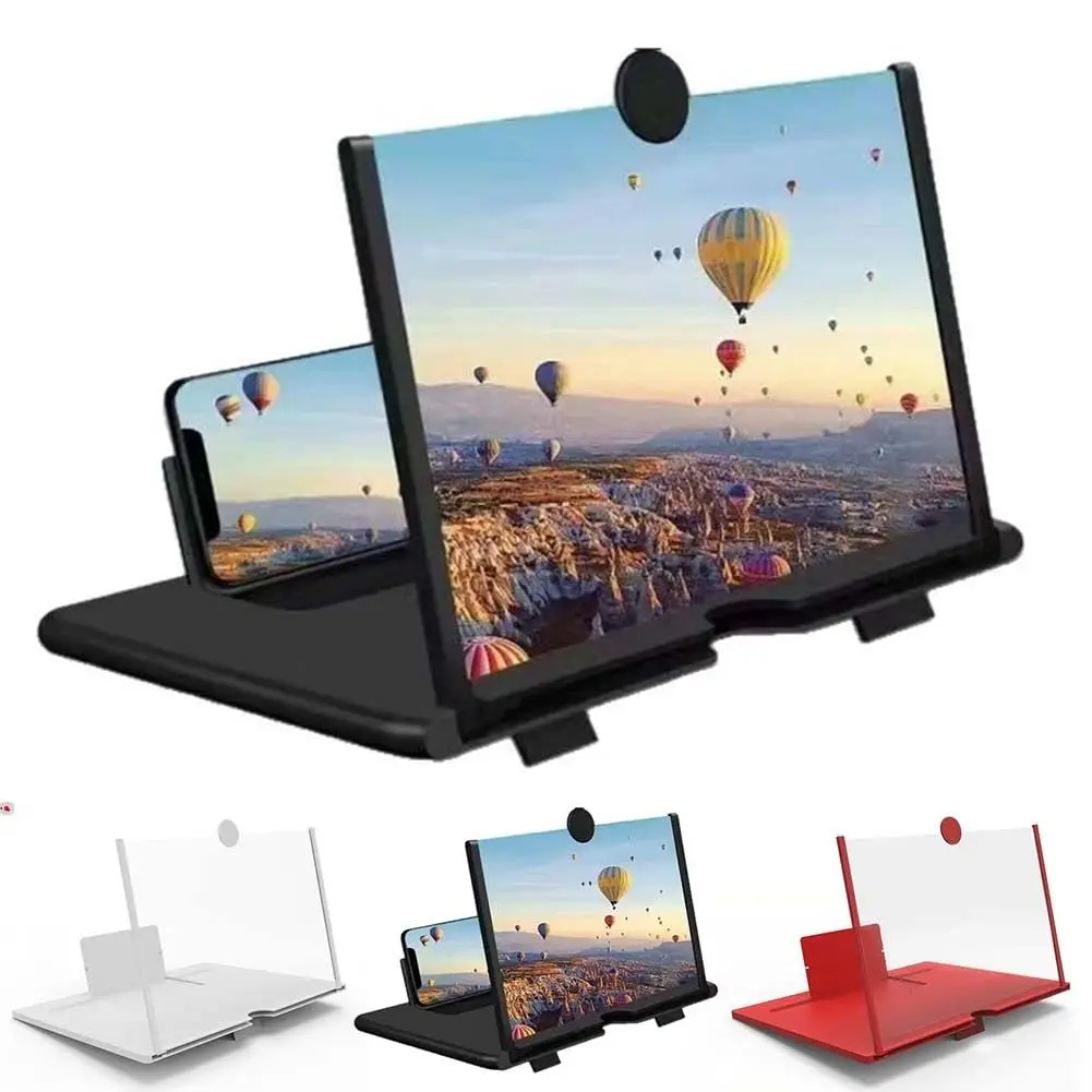 Screen Magnifier Version, Phone Projector with Extender, 3D HD Smartphone Amplifier, Foldable Stand, Adjustable Angle