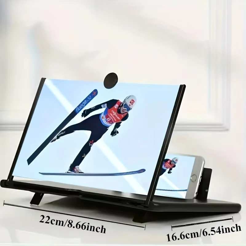 Screen Magnifier Version, Phone Projector with Extender, 3D HD Smartphone Amplifier, Foldable Stand, Adjustable Angle