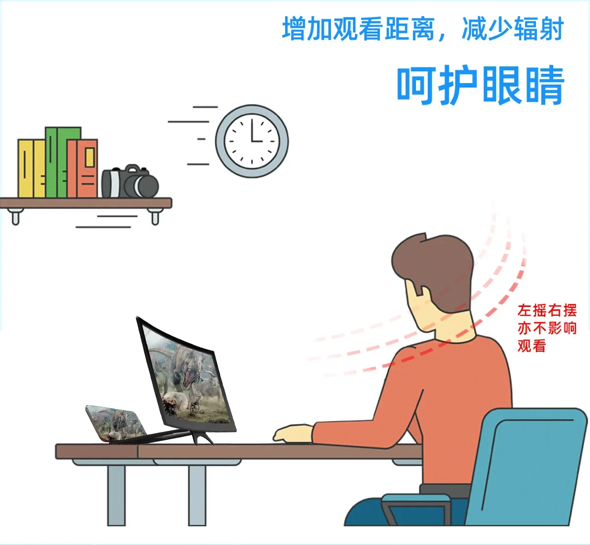 12 Inch 3D Mobile Phone HD Screen Magnifier Universal Portable Foldable Curved Enlarged Screen Magnifier Film for Smartphone