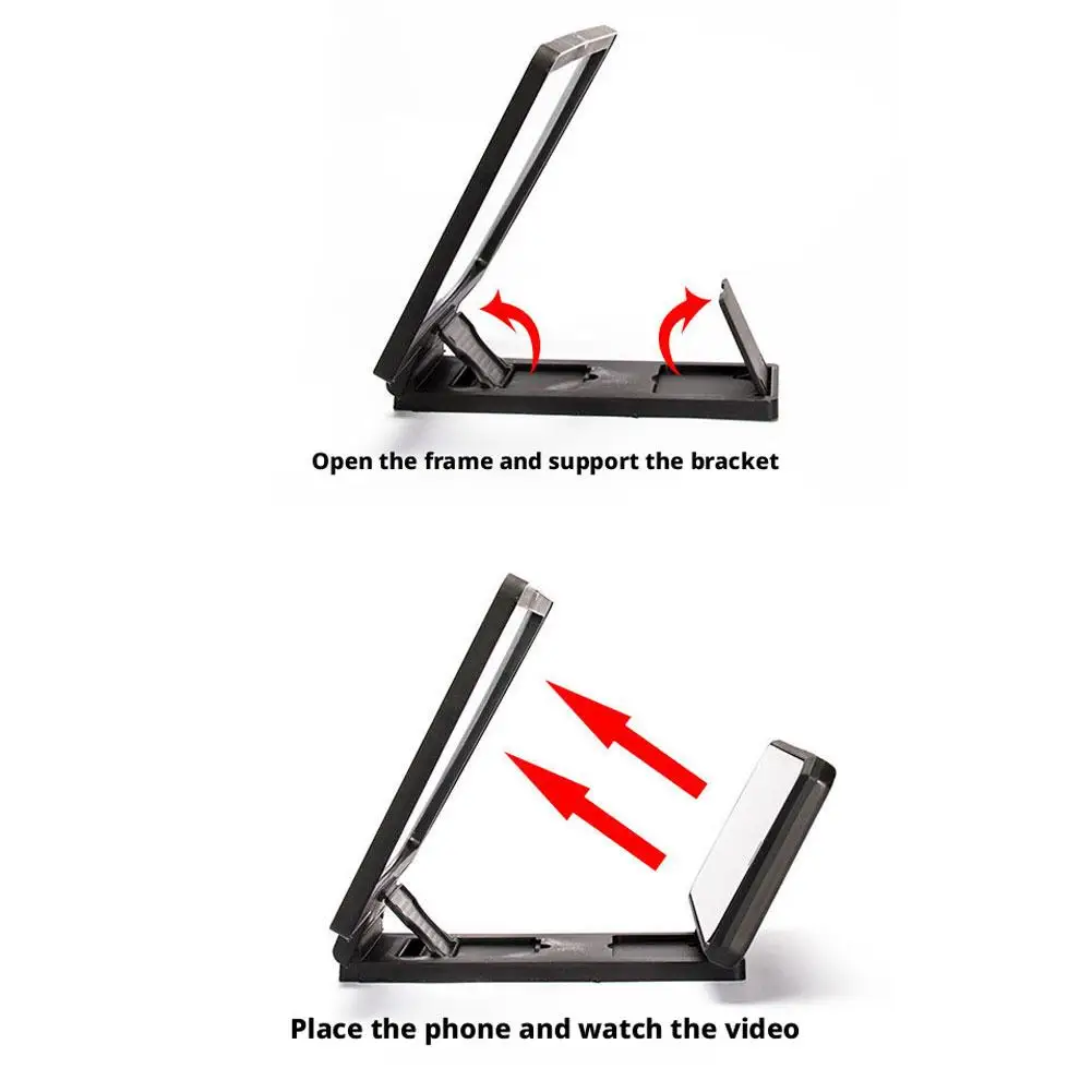 Screen Magnifier HD Screen Magnifying Glass Eye Protection Lightweight Portable Screen Enlarge Magnifier Phone Holder