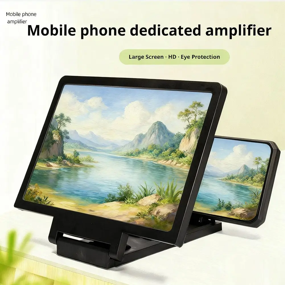 Screen Magnifier HD Screen Magnifying Glass Eye Protection Lightweight Portable Screen Enlarge Magnifier Phone Holder