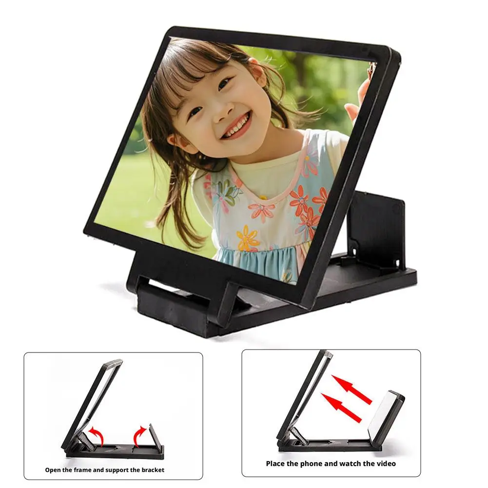 Screen Magnifier HD Screen Magnifying Glass Eye Protection Lightweight Portable Screen Enlarge Magnifier Phone Holder