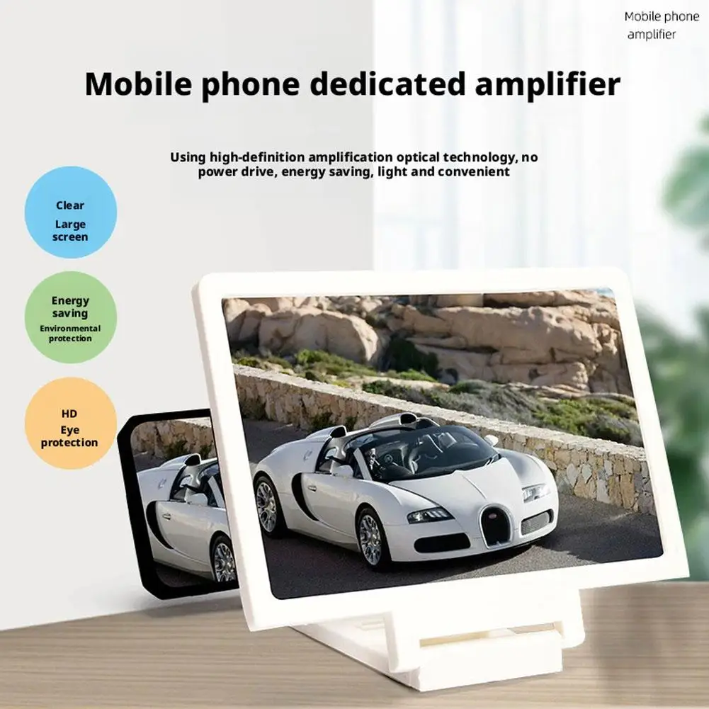 Screen Magnifier HD Screen Magnifying Glass Eye Protection Lightweight Portable Screen Enlarge Magnifier Phone Holder