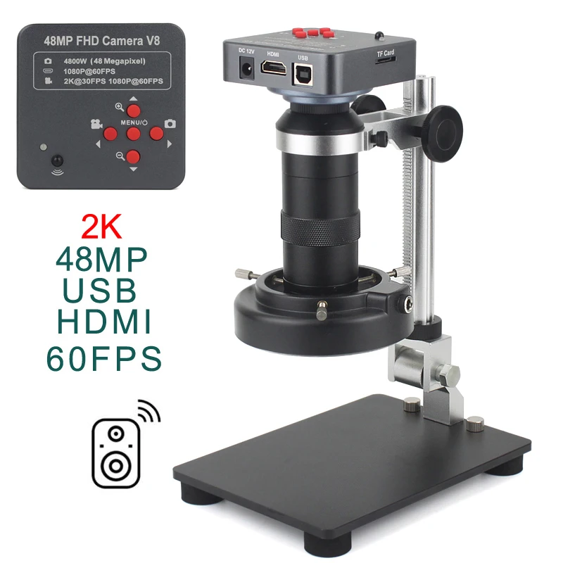 SONY 48MP 4K 1080P HDMI USB Digital Video Monocular Microscope Camera 130 Zoom C-Mount Lens For Phone PCB Soldering Repair Tools SONY 48MP 4K 1080P HDMI USB Digital Video Monocular Microscope Camera 130 Zoom C-Mount Lens For Phone PCB Soldering Repair Tools