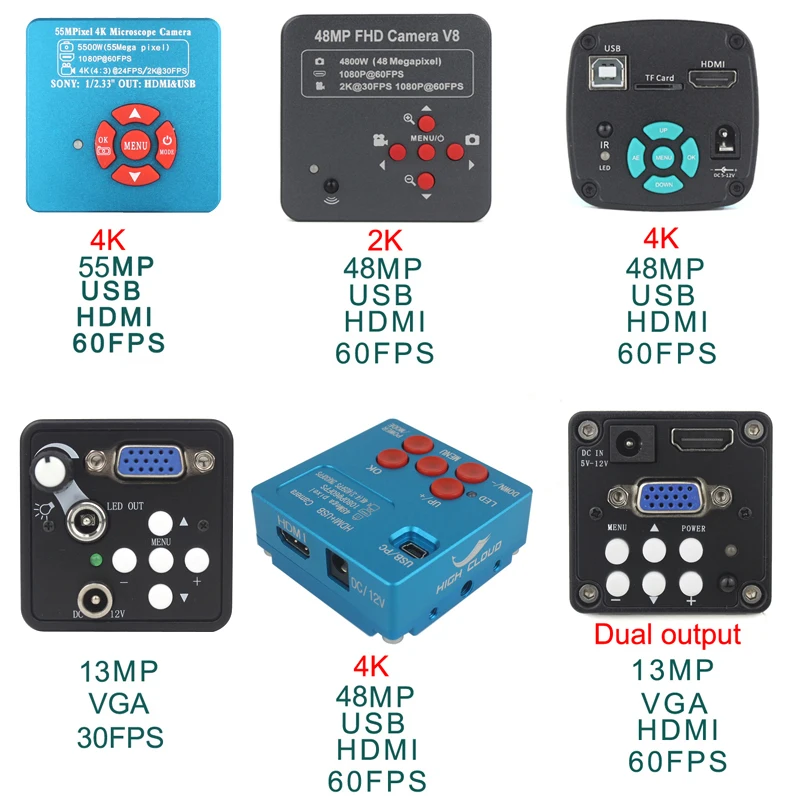 SONY 48MP 4K 1080P HDMI USB Digital Video Monocular Microscope Camera 130 Zoom C-Mount Lens For Phone PCB Soldering Repair Tools SONY 48MP 4K 1080P HDMI USB Digital Video Monocular Microscope Camera 130 Zoom C-Mount Lens For Phone PCB Soldering Repair Tools