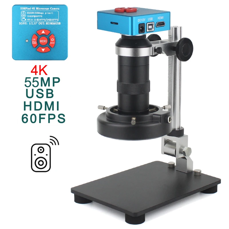 SONY 48MP 4K 1080P HDMI USB Digital Video Monocular Microscope Camera 130 Zoom C-Mount Lens For Phone PCB Soldering Repair Tools SONY 48MP 4K 1080P HDMI USB Digital Video Monocular Microscope Camera 130 Zoom C-Mount Lens For Phone PCB Soldering Repair Tools