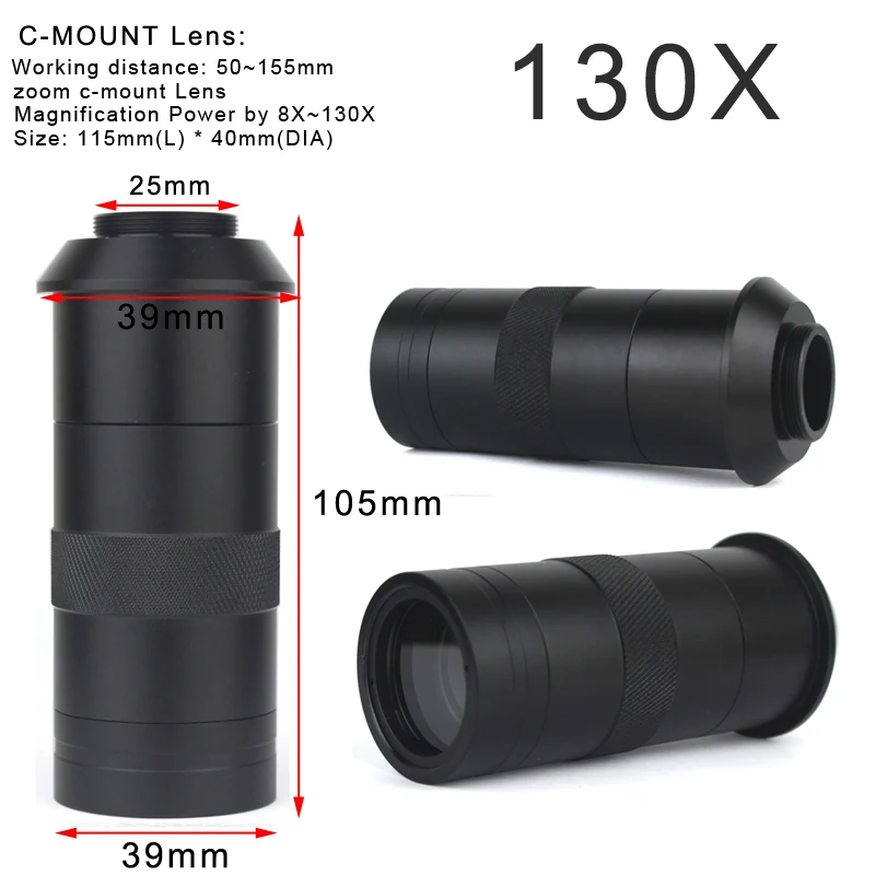 SONY 48MP 4K 1080P HDMI USB Digital Video Monocular Microscope Camera 130 Zoom C-Mount Lens For Phone PCB Soldering Repair Tools SONY 48MP 4K 1080P HDMI USB Digital Video Monocular Microscope Camera 130 Zoom C-Mount Lens For Phone PCB Soldering Repair Tools
