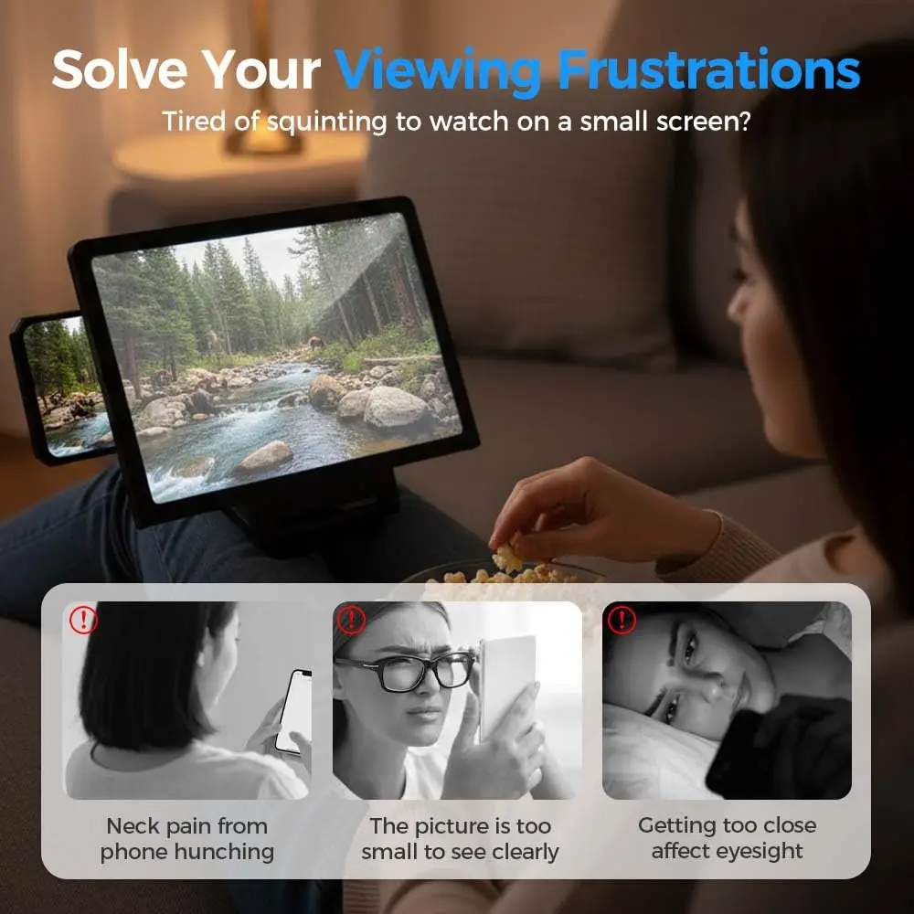 Screen Magnifier For Smartphone Scratch-Resistant Hd Phone Screen Magnifier Mobile Phone Screen Amplifier Optical Zoom For Bag