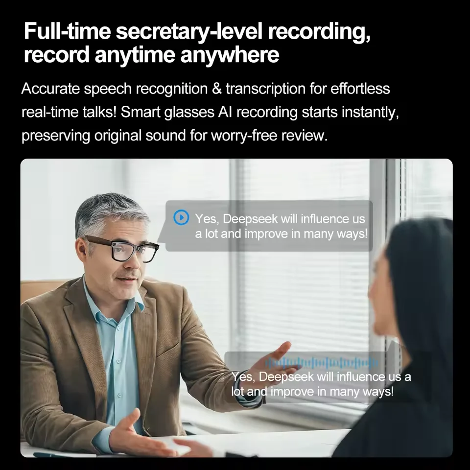 New 800W Camera AI Glasses Men Color-Changing Smart Translation Glasses Photo Video Recording Waterproof Call Smart Sunglasses