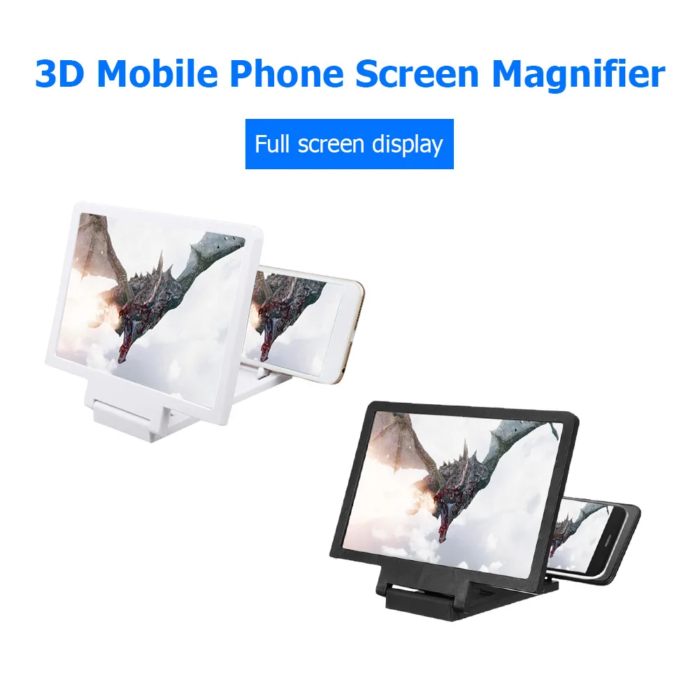 3D Mobile Phone Screen Magnifier HD Amplifying Stand Folding Smartphone Holder Magnifying Glass Smartphone Holder