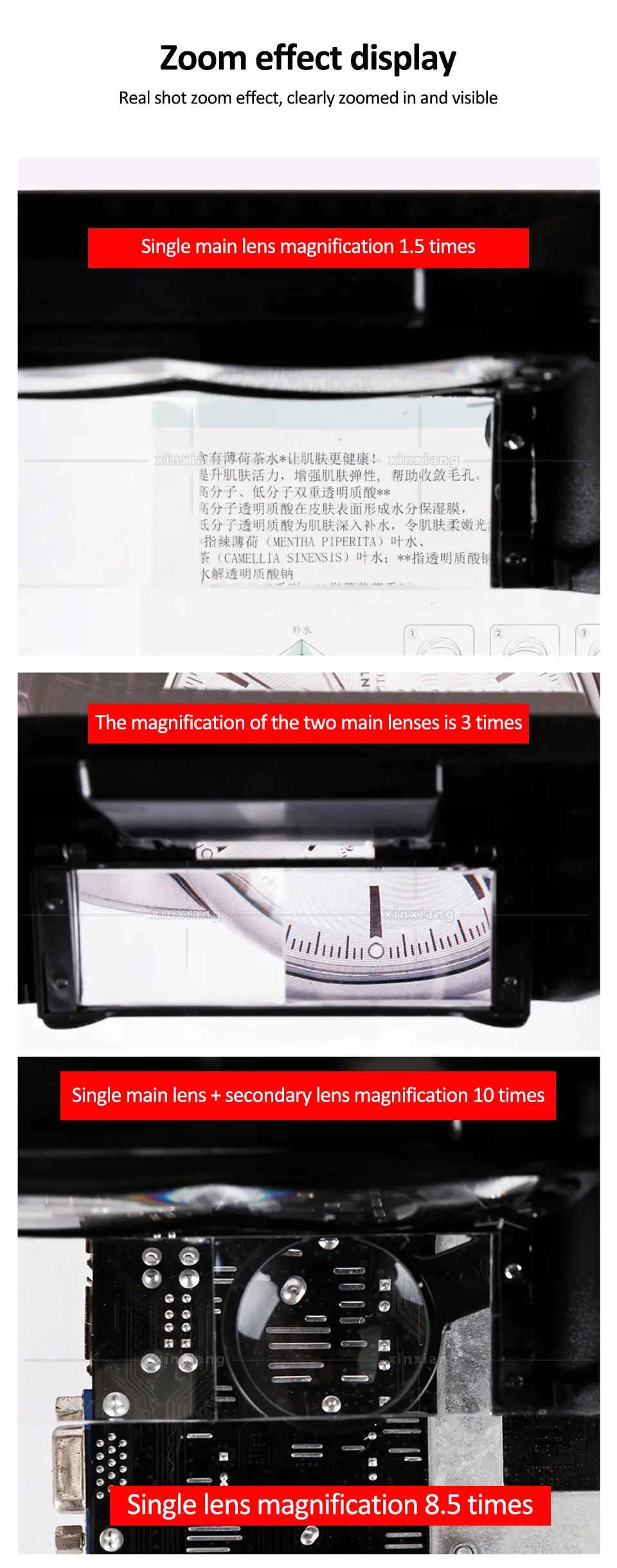 Head-Mounted Magnifier LED Illumination 1.5X 3X 8.5X 10X Helmet Style Magnifying Glass Jewelry Watch Maintenance Read Magnifier