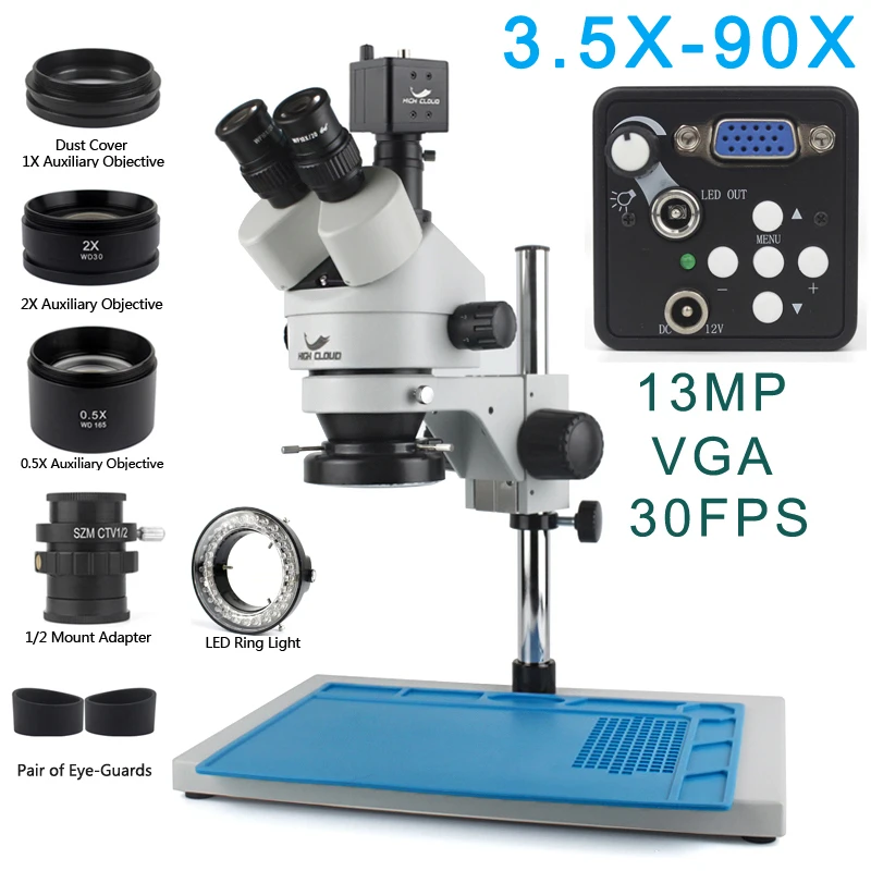 3.5X-90X Simul-Focal Stereo Trinocular Microscope 4K 2K 48MP 1080P HDMI USB Digital Video Camera For PCB Phone Soldering Repair 3.5X-90X Simul-Focal Stereo Trinocular Microscope 4K 2K 48MP 1080P HDMI USB Digital Video Camera For PCB Phone Soldering Repair