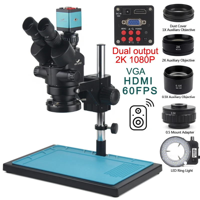 3.5X-90X Simul-Focal Stereo Trinocular Microscope 4K 2K 48MP 1080P HDMI USB Digital Video Camera For PCB Phone Soldering Repair 3.5X-90X Simul-Focal Stereo Trinocular Microscope 4K 2K 48MP 1080P HDMI USB Digital Video Camera For PCB Phone Soldering Repair