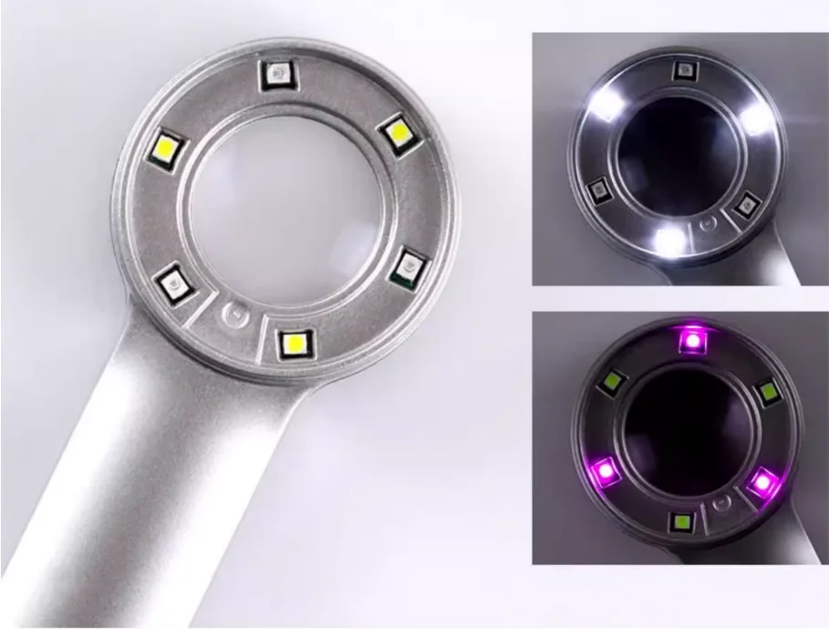 60X HD Magnifying Glass with UV Purple Light LED - Rechargeable for Jewelry, Antiques Reading, Electronics Repair for Seniors