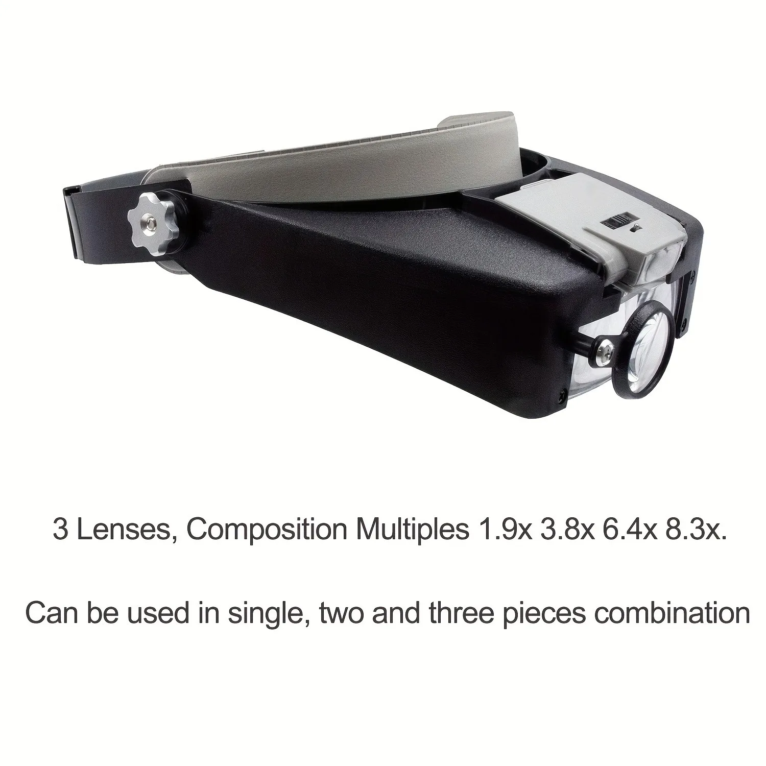 10X Headband Glasses Magnifier Adjustable Size LED Magnifier Loupe Glasses for Reading Illuminated Watchmaker Repair Tool