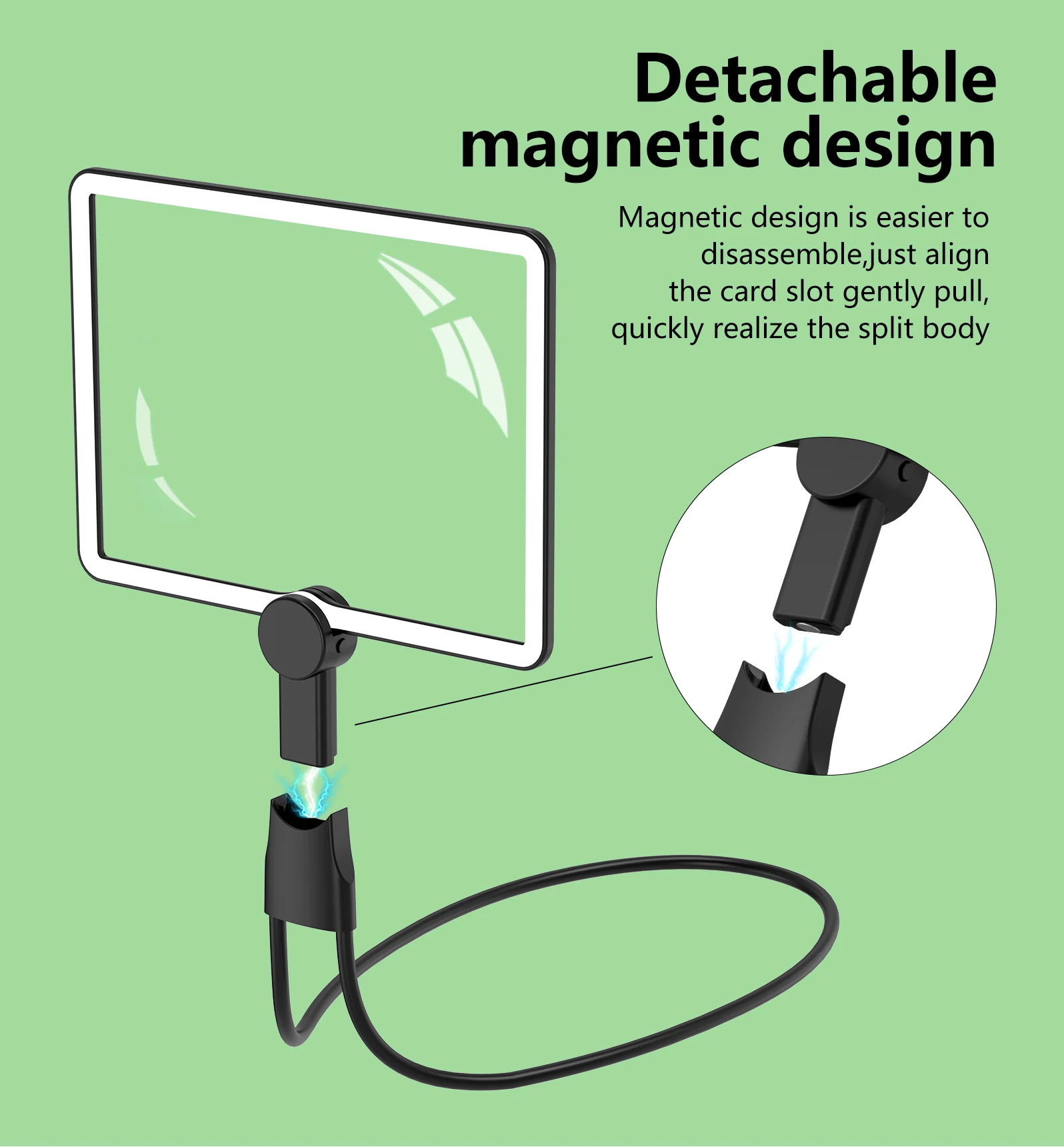 5X Hands-Free Magnifying Glass with Light, Full Page Magnifier with 100 LED Cold and Warm Light 3 Modes for Seniors Low Vision