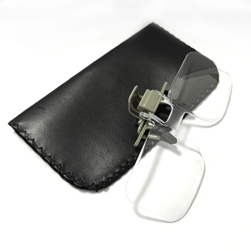 Clip On Head-Mounted Glasses Magnifier for Eyeglasses 2X Magnification Strength Magnifying Glasses for Close Work Read Repair
