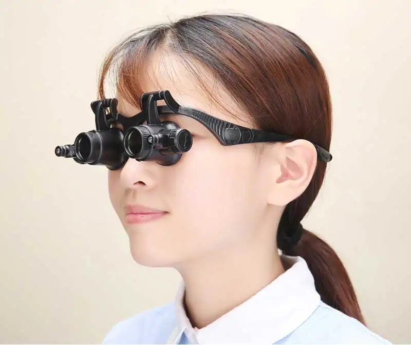 2.5X 4X 6X 8X 10X 15X 20X 25X Multi-Power Magnifier Loupe Magnifying Glasses with LED Lights Helping Hand Soldering Solder Clamp