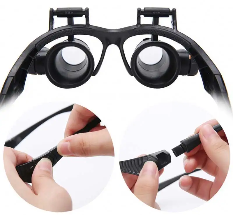 2.5X 4X 6X 8X 10X 15X 20X 25X Multi-Power Magnifier Loupe Magnifying Glasses with LED Lights Helping Hand Soldering Solder Clamp