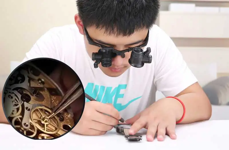 2.5X 4X 6X 8X 10X 15X 20X 25X Multi-Power Magnifier Loupe Magnifying Glasses with LED Lights Helping Hand Soldering Solder Clamp