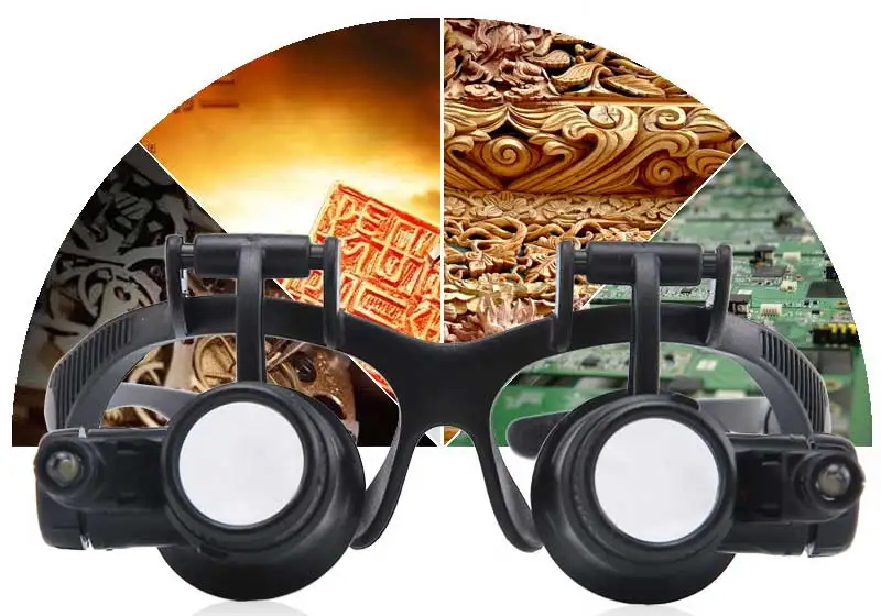 2.5X 4X 6X 8X 10X 15X 20X 25X Multi-Power Magnifier Loupe Magnifying Glasses with LED Lights Helping Hand Soldering Solder Clamp