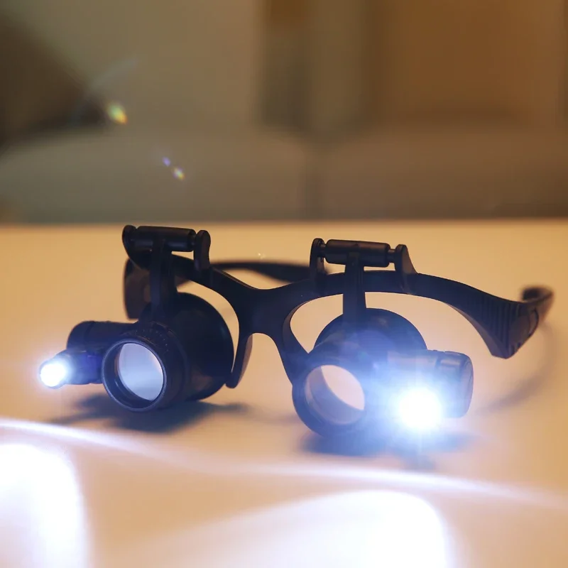 2.5X 4X 6X 8X 10X 15X 20X 25X Multi-Power Magnifier Loupe Magnifying Glasses with LED Lights Helping Hand Soldering Solder Clamp
