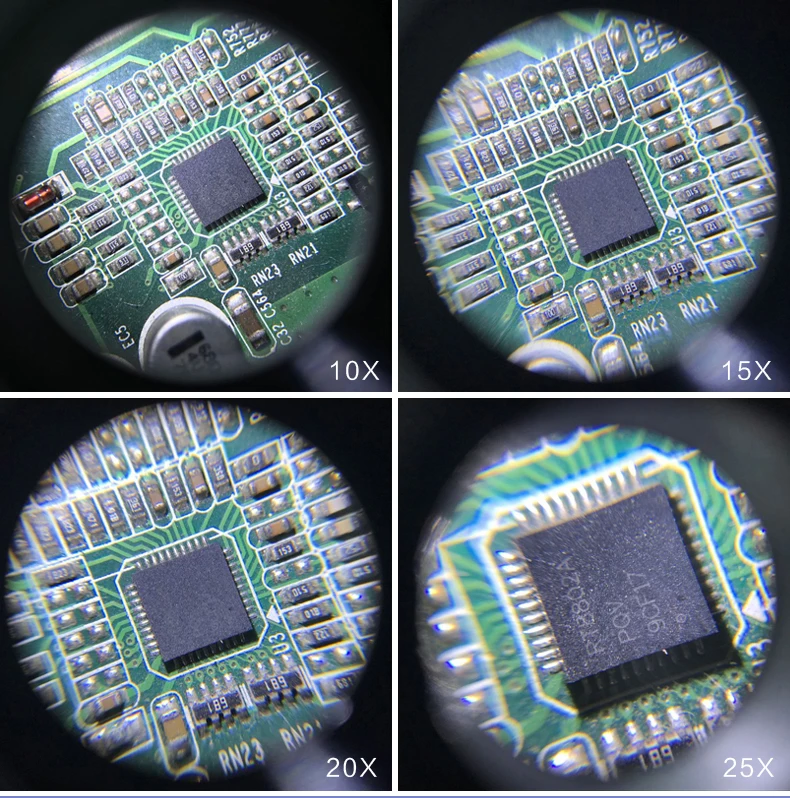 2.5X 4X 6X 8X 10X 15X 20X 25X Multi-Power Magnifier Loupe Magnifying Glasses with LED Lights Helping Hand Soldering Solder Clamp