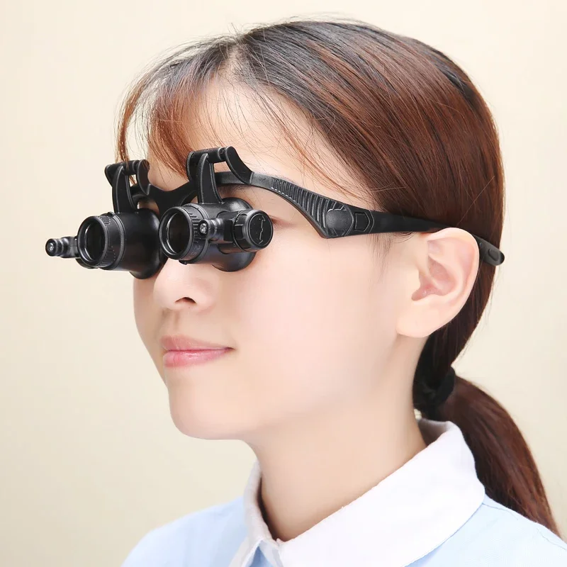2.5X 4X 6X 8X 10X 15X 20X 25X Multi-Power Magnifier Loupe Magnifying Glasses with LED Lights Helping Hand Soldering Solder Clamp