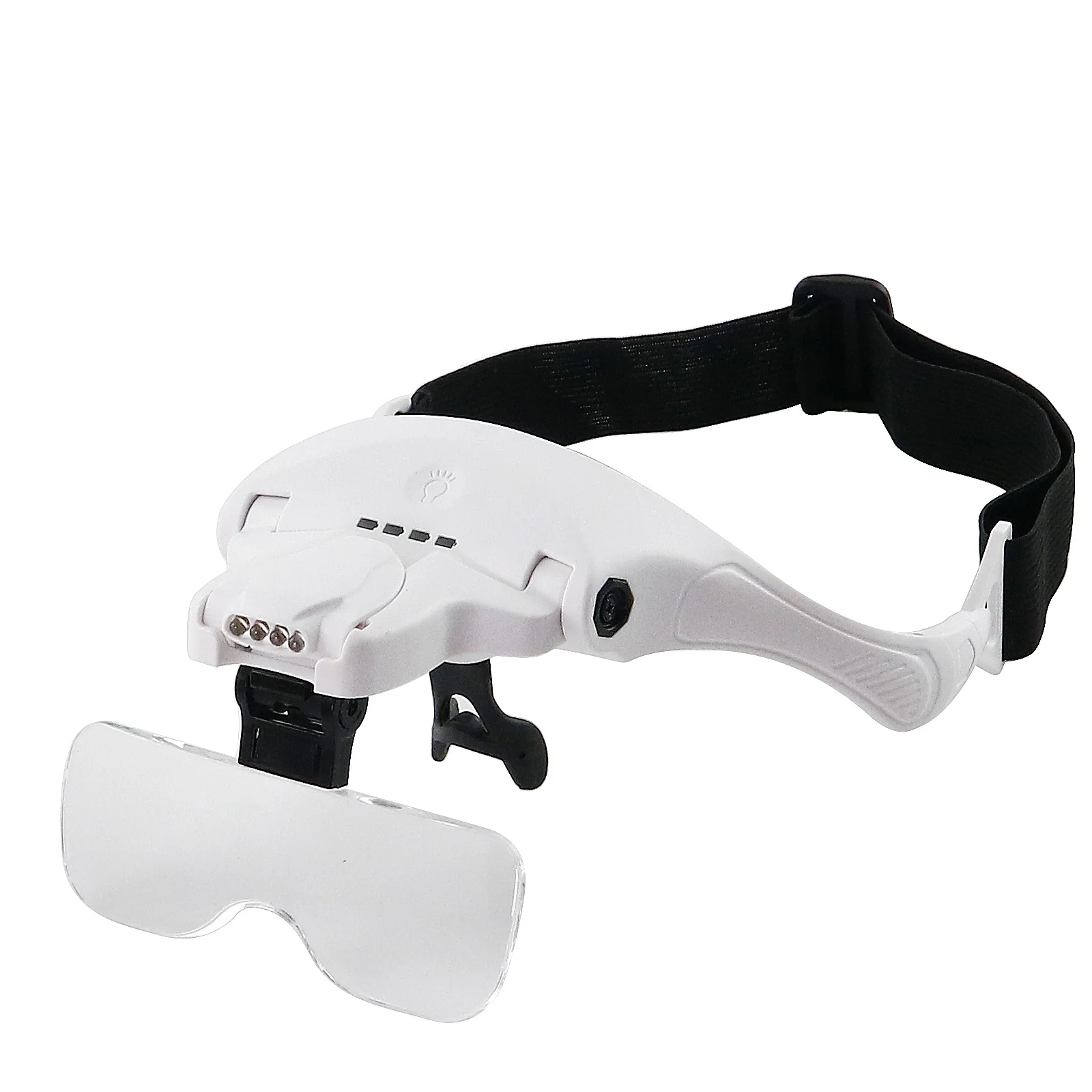 Rechargeable Eyegalsses Bracket Headband Interchangeable Illuminated Magnifier w Cold Warm Light  Bright Magnifier with 5 Lens